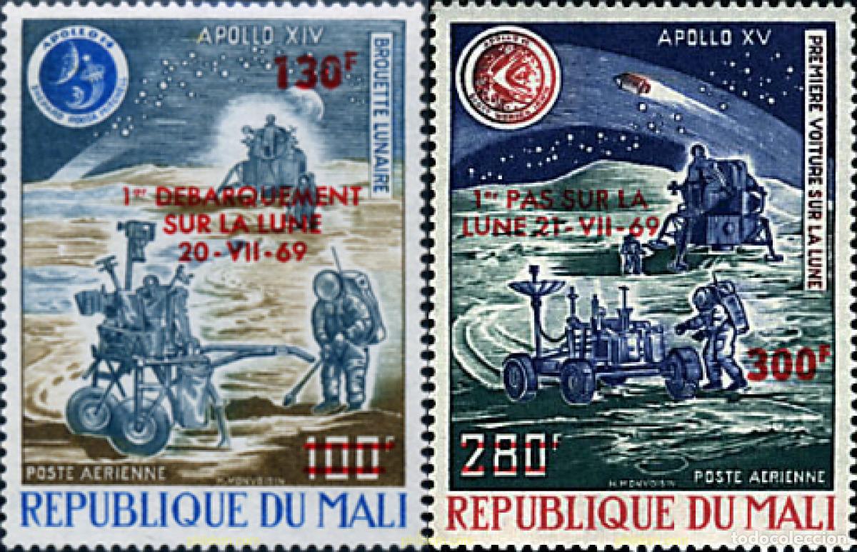 Sellos: 43941 MNH MALI 1974 5 ANIVERSARIO DE LA LLEGADA A LA LUNA