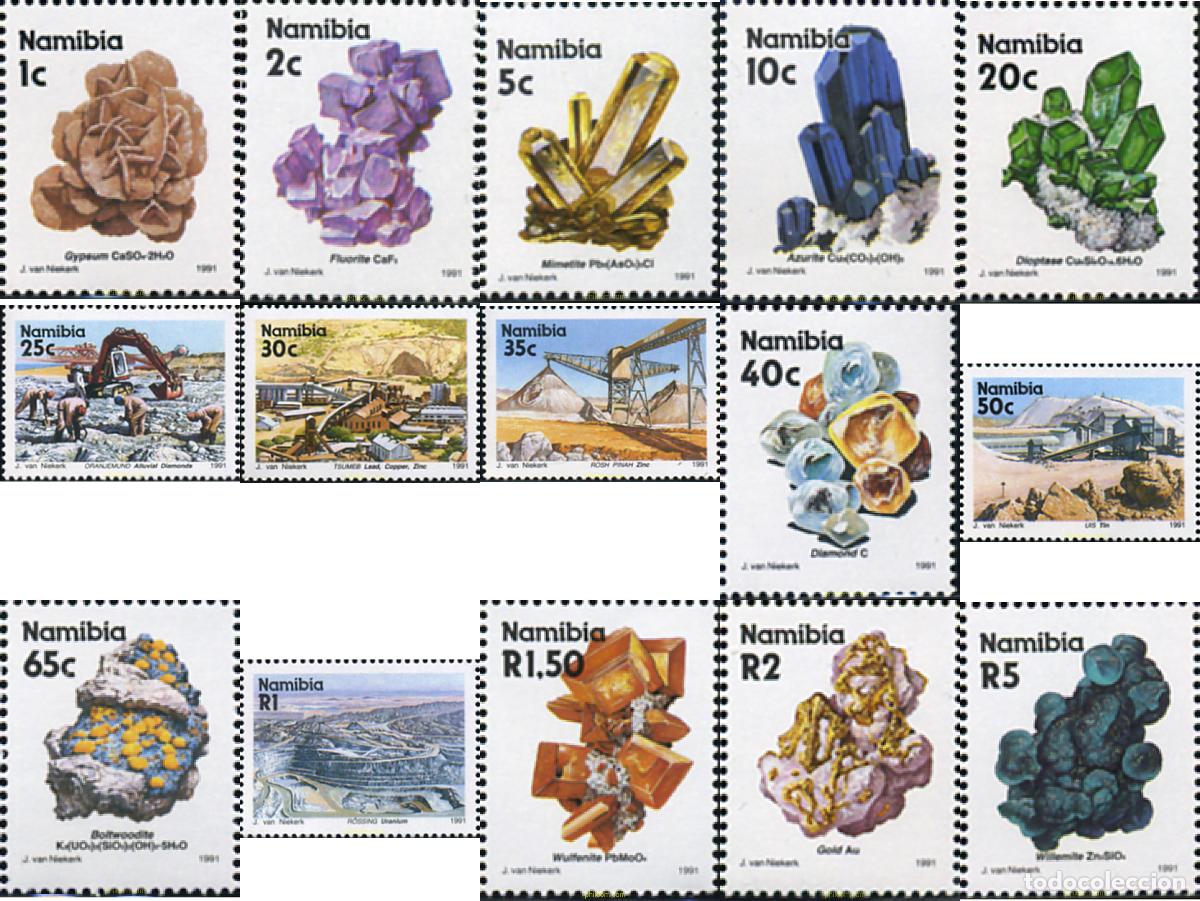 Sellos: 73906 MNH NAMIBIA 1991 MINERALES Y MINAS
