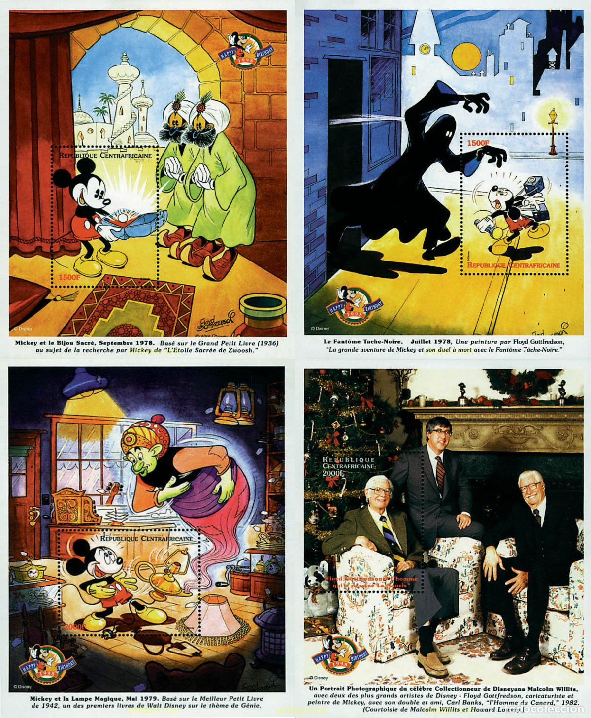 Sellos: 60578 MNH CENTROAFRICANA 1999 70 ANIVERSARIO DE MICKEY MOUSE