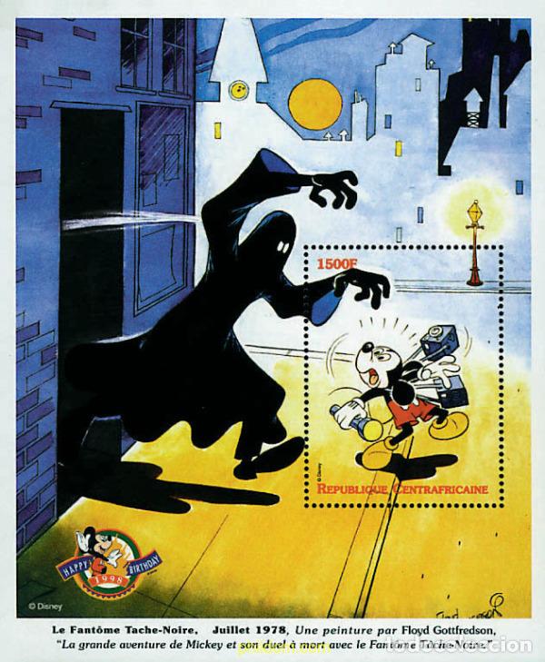 Sellos: 597269 MNH CENTROAFRICANA 1999 70 ANIVERSARIO DE MICKEY MOUSE
