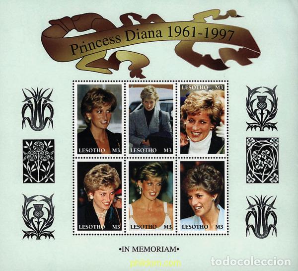 Sellos: 337965 MNH LESOTHO 1998 HOMENAJE A LA PRINCESA DIANA DE GALES