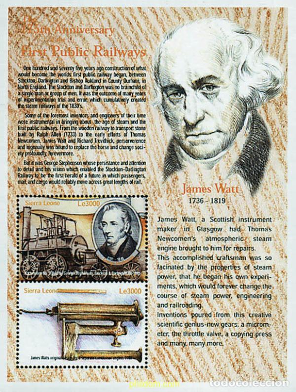 Sellos: 74782 MNH SIERRA LEONA 2000 175 ANIVERSARIO DEL PRIMER FERROCARRIL