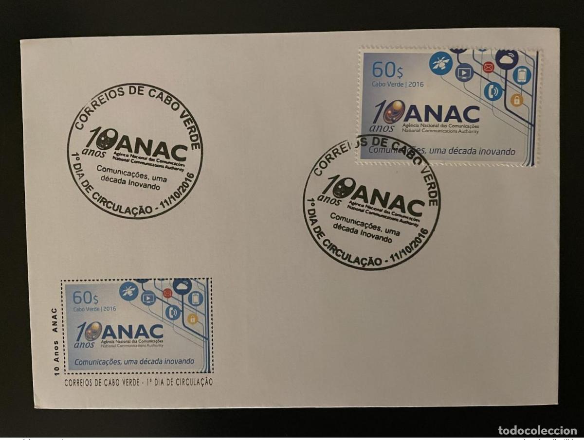 Briefmarken: Cabo Verde 2016 Mi. 1048 FDC 10 a&ntilde;os ANAC Comunica&ccedil;oes Comunicaci&oacute;n