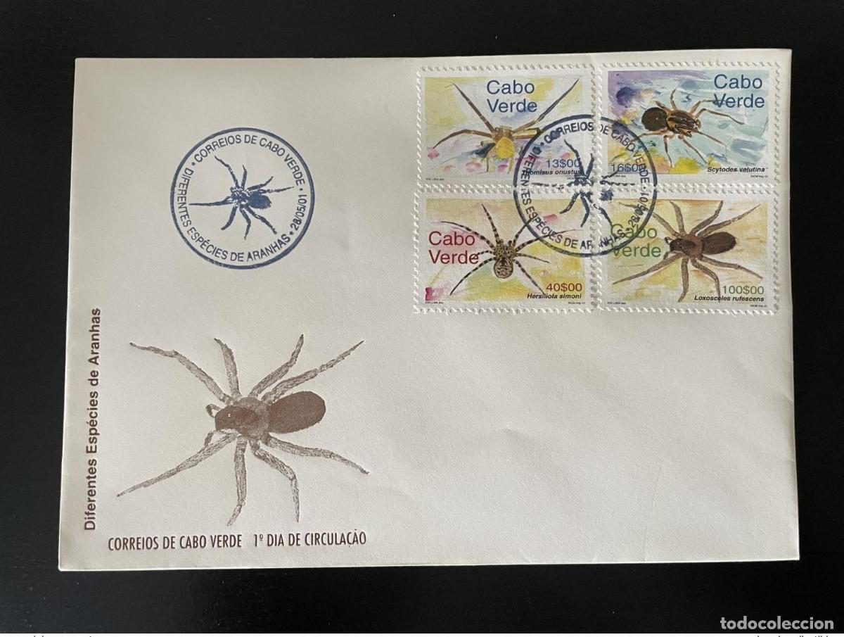 Francobolli: Cabo Verde 2001 Mi. 788 - 791 FDC Aranha Ara&ntilde;as insectos
