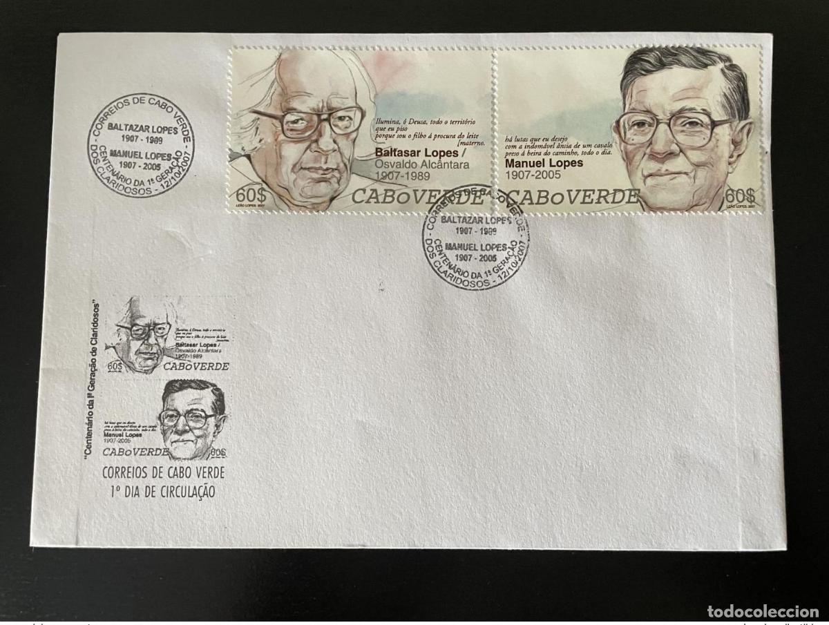 Sellos: Cabo Verde 2007 Mi. 919 - 920 FDC Baltasar Lopes da Silva Manuel