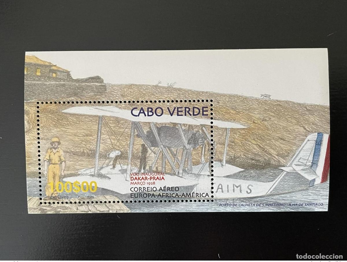 Sellos: Cabo Verde 2003 Mi. Bl.37 Dakar - Praia Correio A&eacute;reo Avi&oacute;n