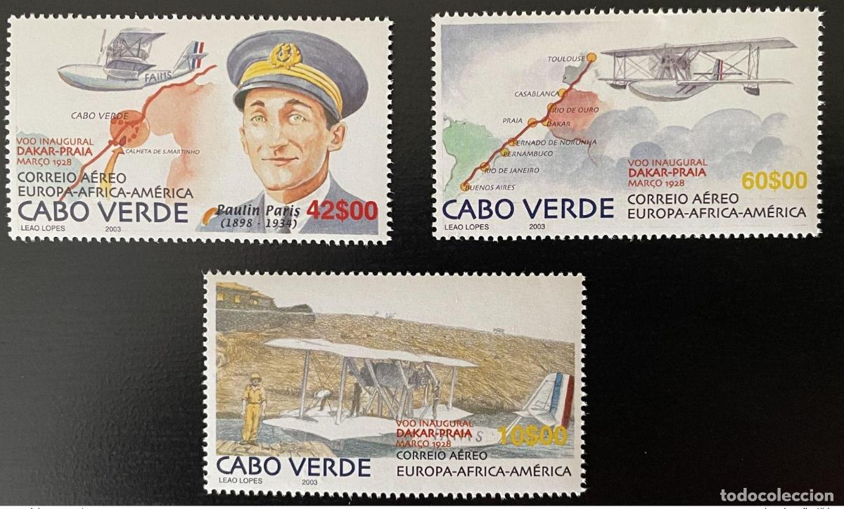 Sellos: Cabo Verde 2003 Mi. 838 - 840 Dakar Praia Correio A&eacute;reo Avi&oacute;n
