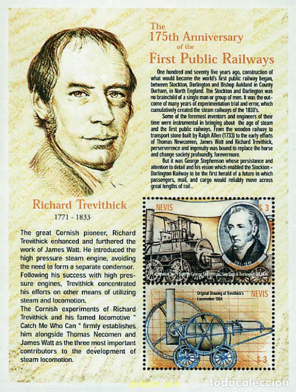 Sellos: 229124 MNH NEVIS 2000 175 ANIVERSARIO DEL PRIMER FERROCARRIL