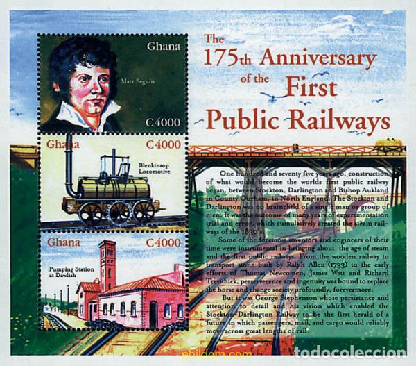 Sellos: 211298 MNH GHANA 2000 175 ANIVERSARIO DE LA PRIMERA LINEA FERREA
