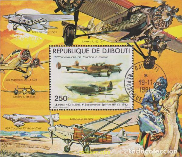 Timbres: 627377 USED DJIBOUTI 1979 75 ANIVERSARIO DEL PRIMER VUELO A MOTOR
