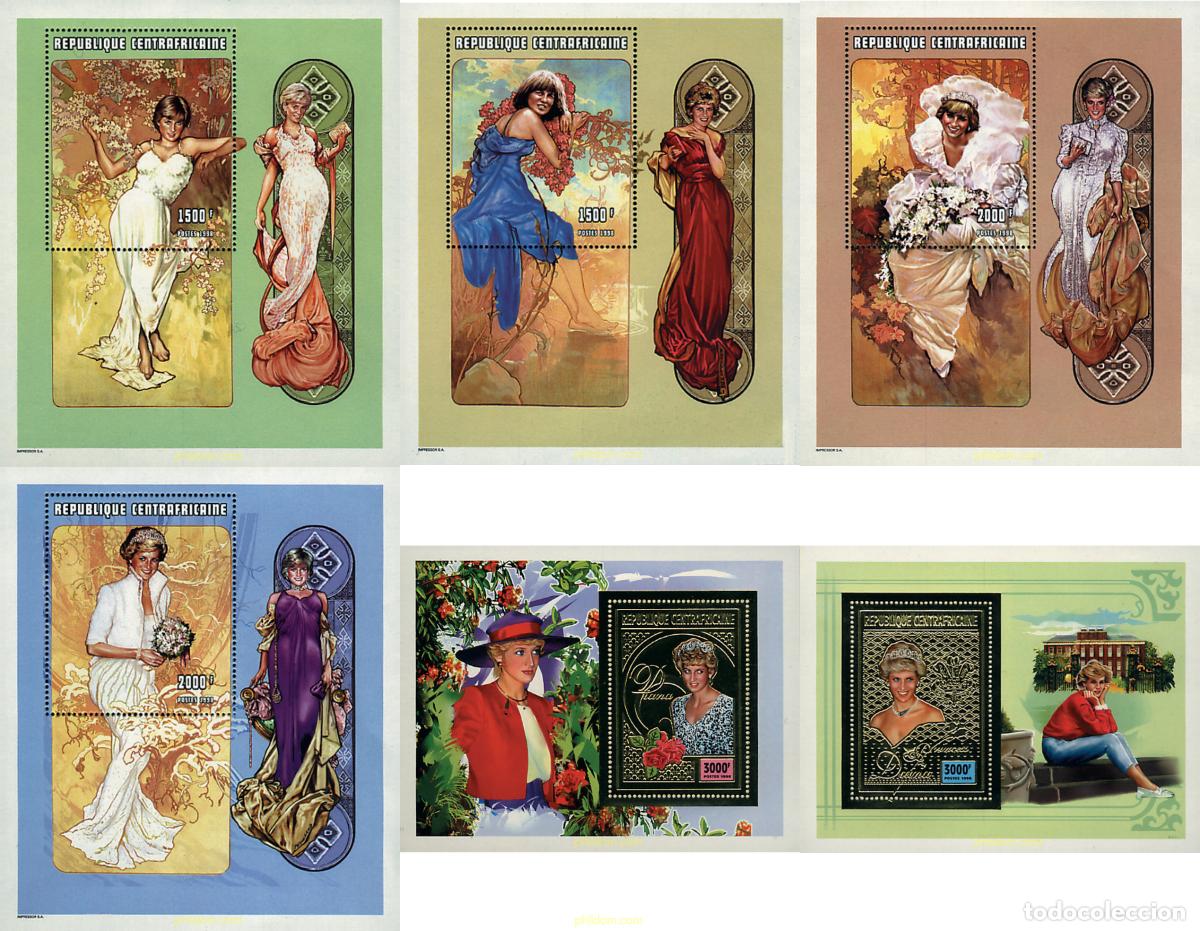 Sellos: 98859 MNH CENTROAFRICANA 1998 HOMENAJE A LA PRINCESA DIANA DE GALES