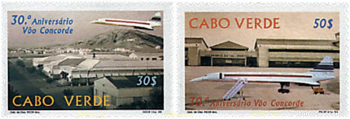 Sellos: 64158 MNH CABO VERDE 1999 30 ANIVERSARIO DEL PRIMER VUELO DEL CONCORDE