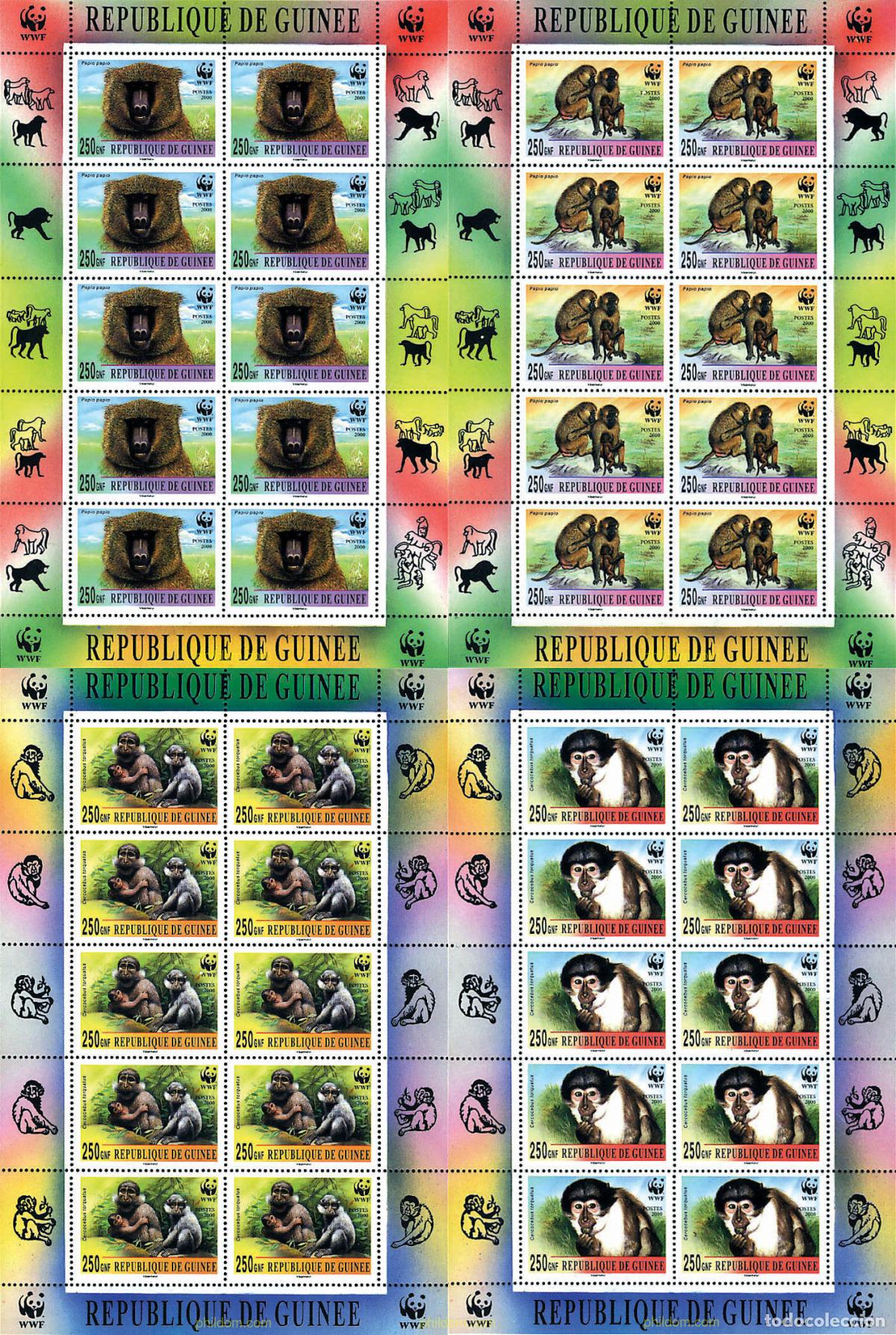 Sellos: 12822 MNH GUINEA 2000 BABUINO, MANGABEY DE COLLAR