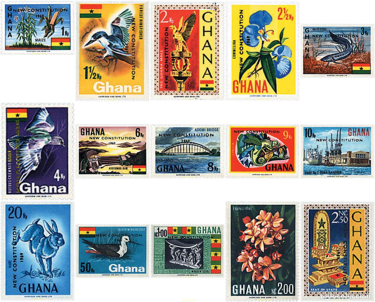 Sellos: 91111 MNH GHANA 1969 SIMBOLOS NACIONALES