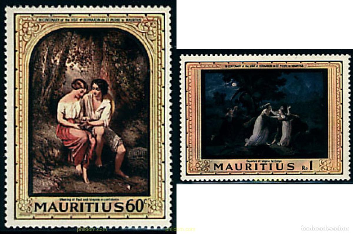 Sellos: 247633 MNH MAURICIO 1968 BICENTENARIO DE LA VISITA DE BERNARDIN DE SAINT-PIERRE
