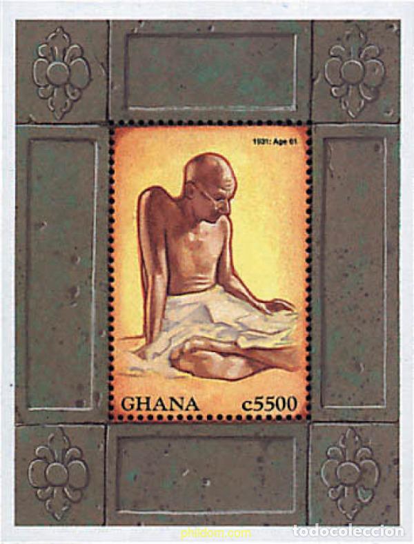 Sellos: 65381 MNH GHANA 1998 50 ANIVERSARIO DE LA MUERTE DE MAHATMA GANDHI