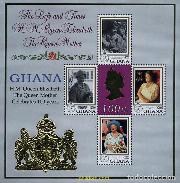 Sellos: 318101 MNH GHANA 1999 HOMENAJE A LA REINA MADRE