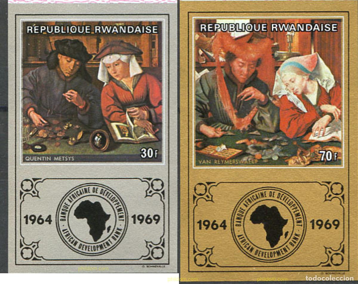 Sellos: 56471 MNH RUANDA 1969 5 ANIVERSARIO DEL BANCO AFRICANO DE DESARROLLO