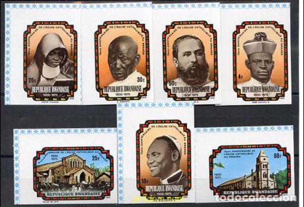 Selos: 17915 MNH RUANDA 1976 75 ANIVERSARIO DE LA IGLESIA CATOLICA EN RUANDA