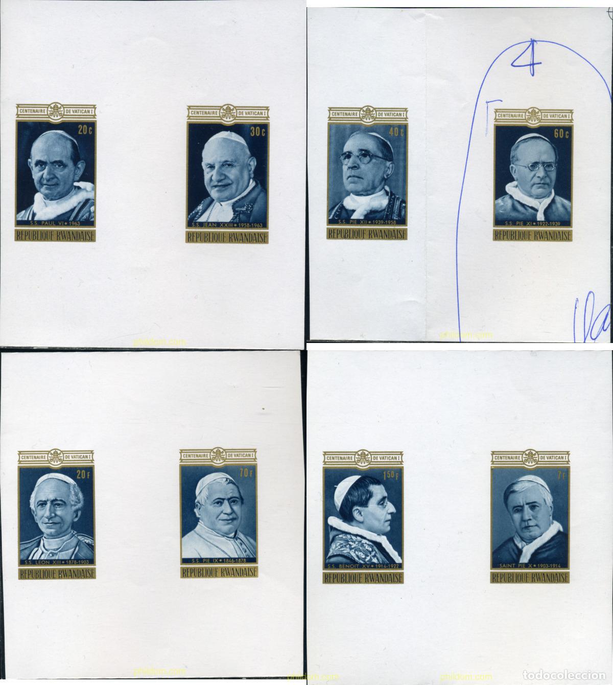 Sellos: 221532 MNH RUANDA 1970 CENTENARIO DEL CONCILIO DEL VATICANO I