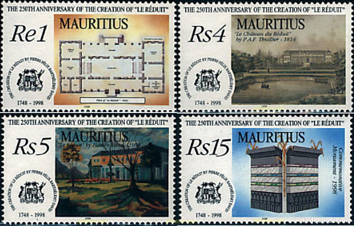 Sellos: 59264 MNH MAURICIO 1998 250 ANIVERSARIO DE &rdquo;LE REDUIT&rdquo;