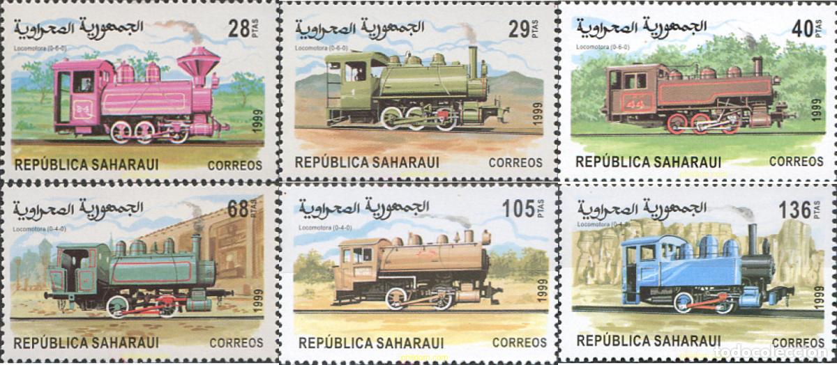 Sellos: 213015 MNH REPUBLICA ARABE SAHAURI DEMOCRATICA 1999 LOCOMOTORAS