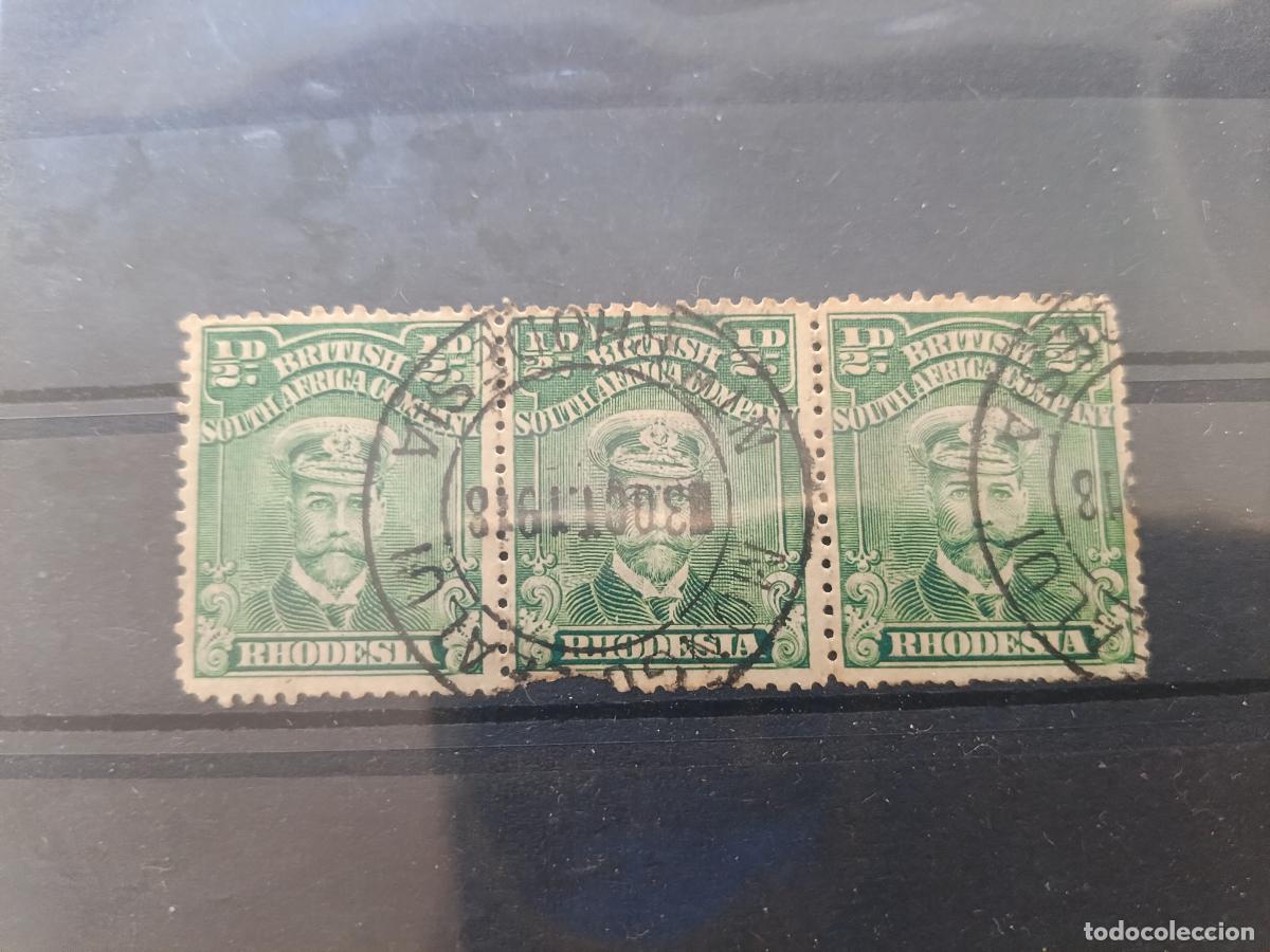 Sellos: Rhodesia. Bloque de 3, tr&iacute;o