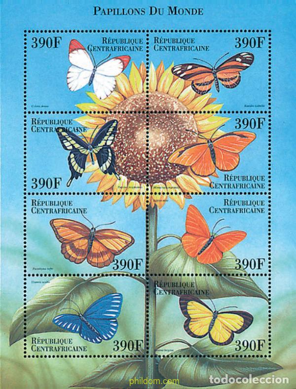Sellos: 300543 MNH CENTROAFRICANA 2000 MARIPOSAS DEL MUNDO