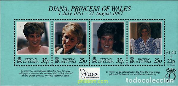 Sellos: 64600 MNH TRISTAN DA CUNHA 1998 HOMENAJE A LA PRINCESA DIANA DE GALES