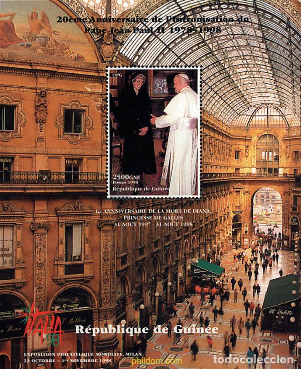 Sellos: 91274 MNH GUINEA 1998 20 ANIVERSARIO DE LA ENTRONIZACION DEL PAPA JUAN PABLO II