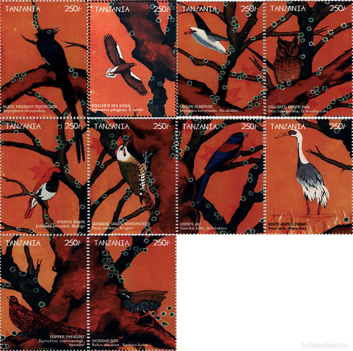 Sellos: 581354 MNH TANZANIA 1999 AVES DE JAPON