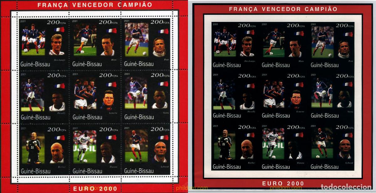 Sellos: 13016 MNH GUINEA BISSAU 2001 FRANCIA CAMPEONA DE LA EUROCOPA 2000