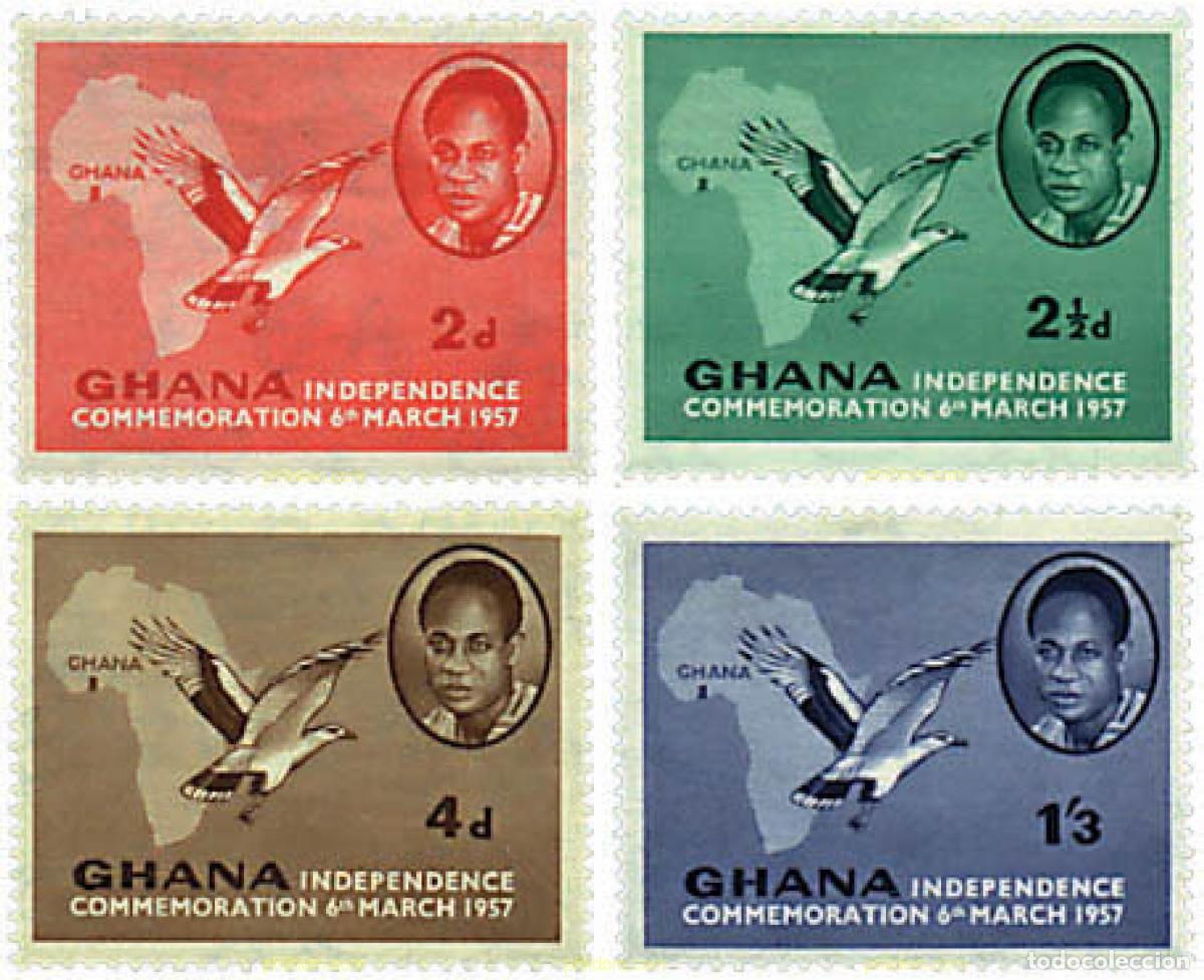 Sellos: 732596 HINGED GHANA 1957 SERIE BASICA