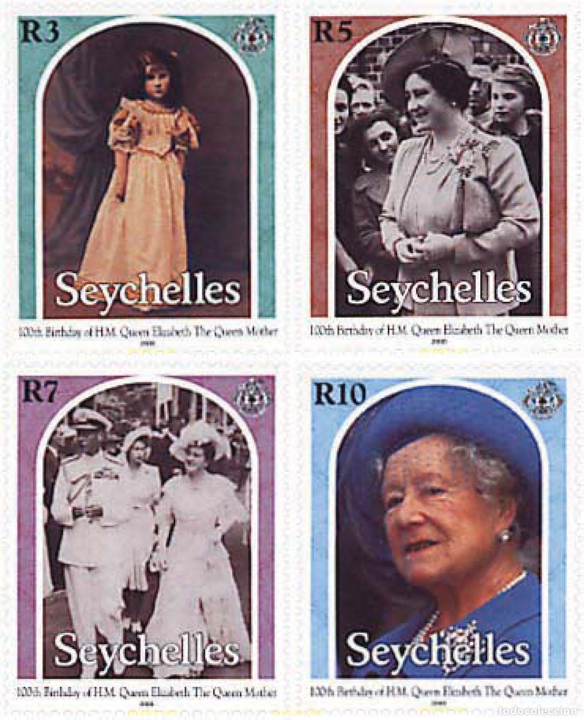 Sellos: 70794 MNH SEYCHELLES 2000 CENTENARIO DE LA REINA MADRE