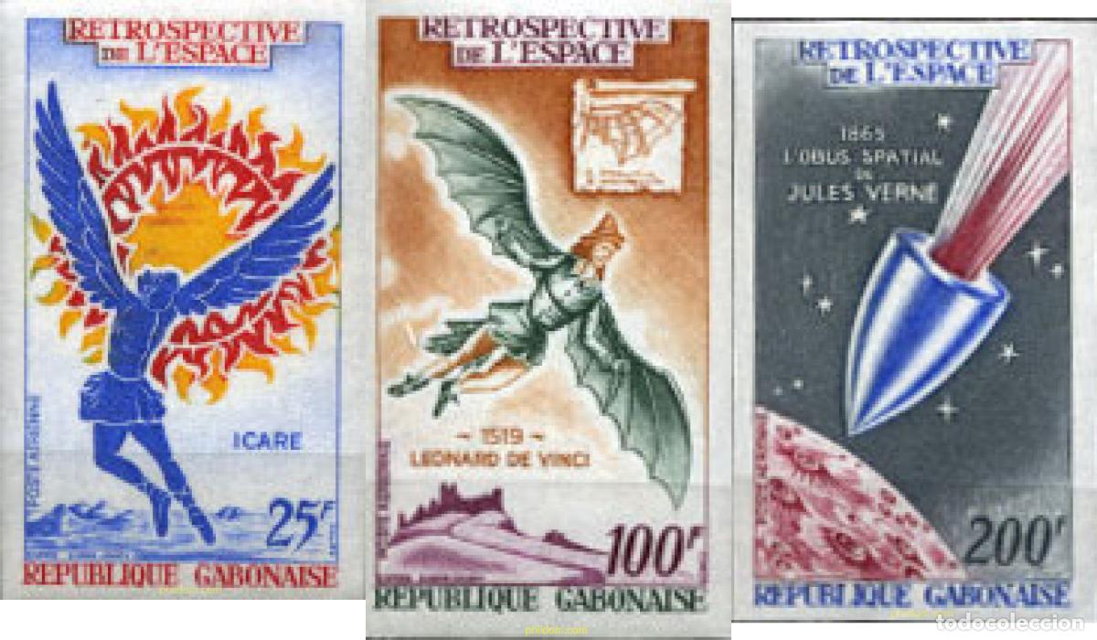Sellos: 194365 MNH GABON 1970 RETROSPECTIVA DEL ESPACIO