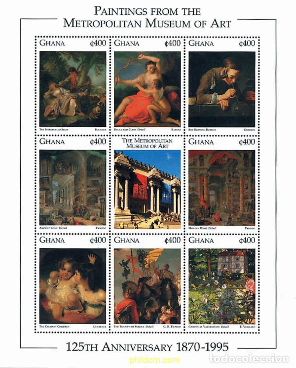 Sellos: 318064 MNH GHANA 1996 125 ANIVERSARIO DEL METROPOLITAN MUSEUM OF ART