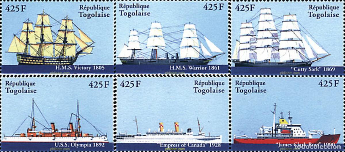 Sellos: 367260 MNH TOGO 2000 UN MILENIO CON BARCOS