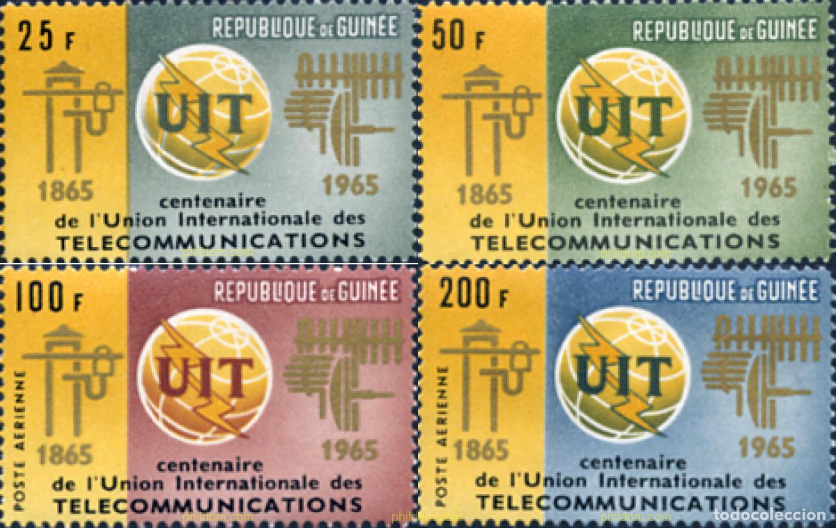 Sellos: 71672 MNH GUINEA 1965 CENTENARIO DE LA UNION INTERNACIONAL DE TELECOMUNICACIONES