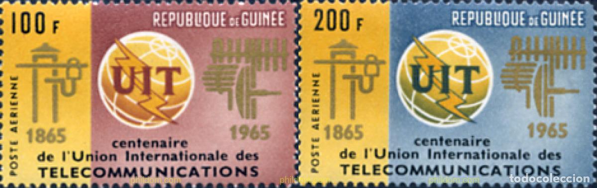 Sellos: 668508 MNH GUINEA 1965 CENTENARIO DE LA UNION INTERNACIONAL DE TELECOMUNICACIONES