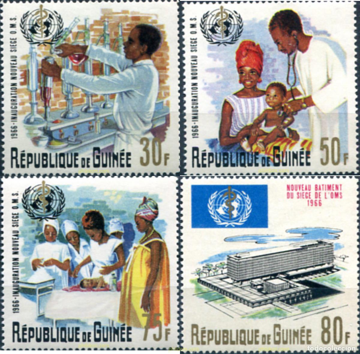 Sellos: 71805 MNH GUINEA 1967 NUEVO EDIFICIO DE LA OMS