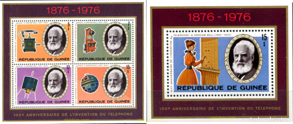 Sellos: 71802 MNH GUINEA 1976 CENTENARIO DEL TELEFONO