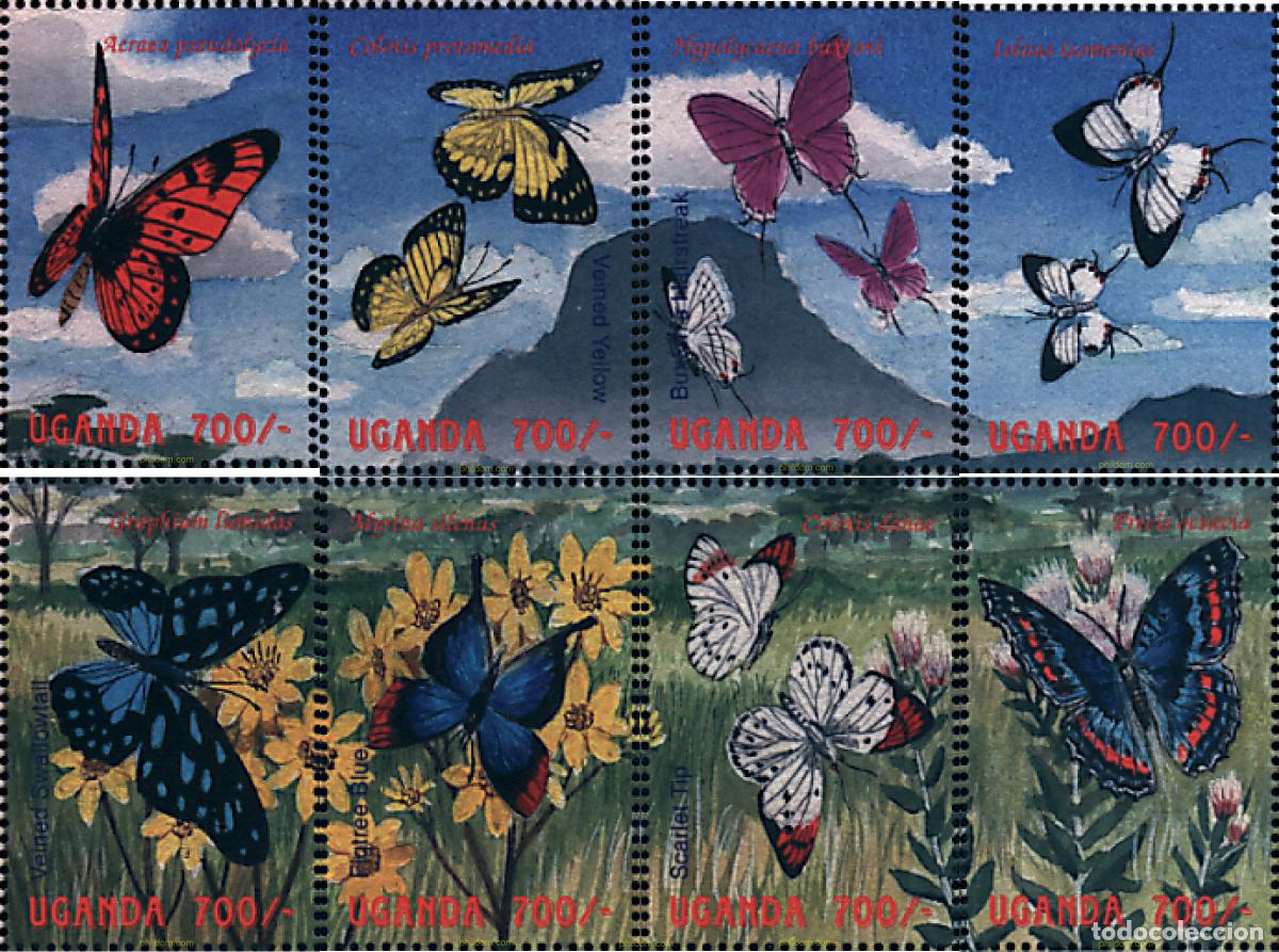 Sellos: 255437 MNH UGANDA 2000 MARIPOSAS DE UGANDA