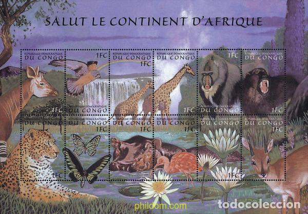 Sellos: 650346 MNH CONGO. Rep&uacute;blica democr&aacute;tica 2000 FAUNA Y FLORA AFRICANA