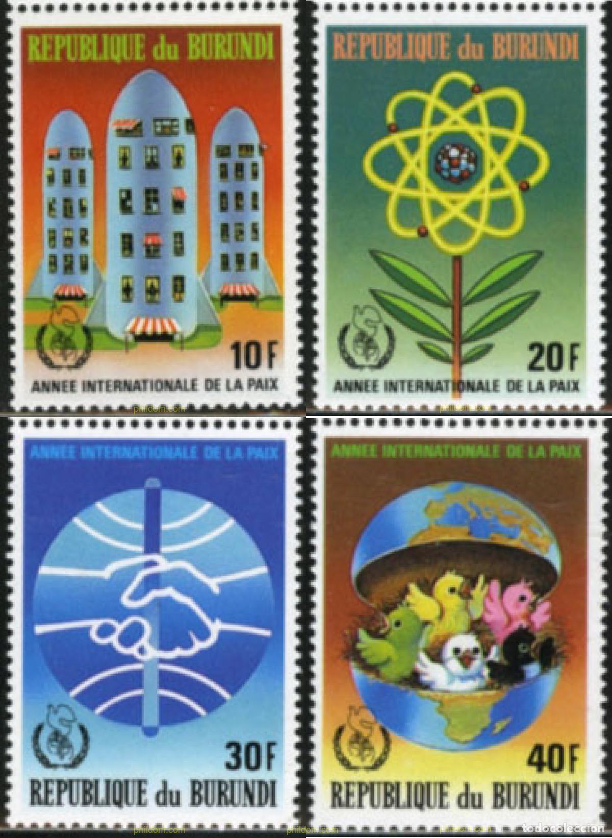 Sellos: 73421 MNH BURUNDI 1987 A&Ntilde;O INTERNACIONAL DE LA PAZ