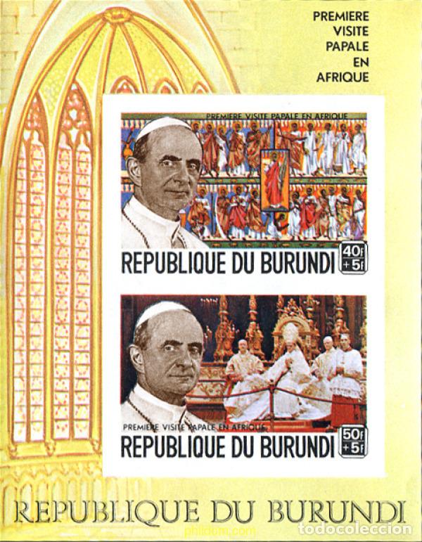 Sellos: 14833 MNH BURUNDI 1969 PRIMERA VISITA PAPAL A AFRICA