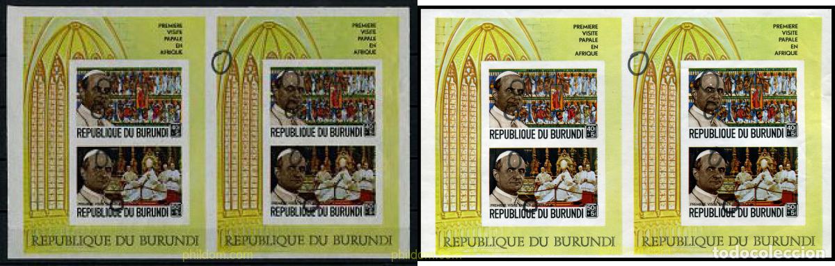 Sellos: 204319 MNH BURUNDI 1969 PRIMERA VISITA PAPAL A AFRICA