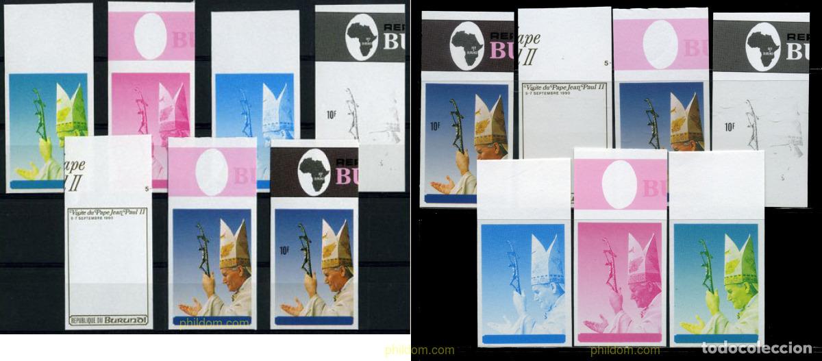 Sellos: 202739 MNH BURUNDI 1990 VISITA DE SS EL PAPA JUAN PABLO II A BURUNDI