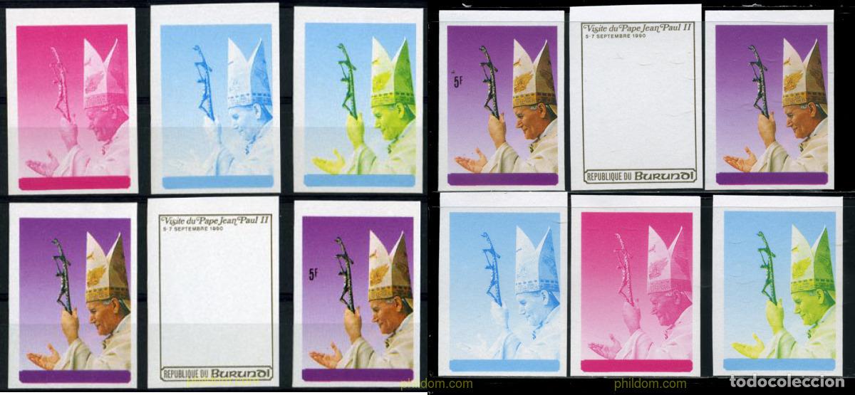 Sellos: 202744 MNH BURUNDI 1990 VISITA DE SS EL PAPA JUAN PABLO II A BURUNDI