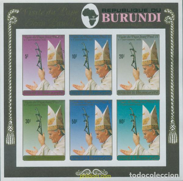Sellos: 14885 MNH BURUNDI 1990 VISITA DE SS EL PAPA JUAN PABLO II A BURUNDI