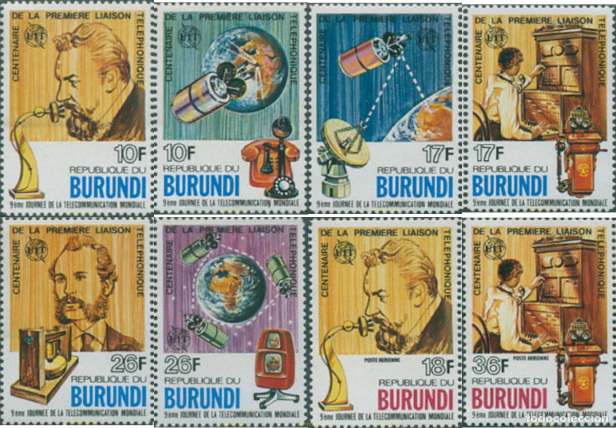 Sellos: 636931 MNH BURUNDI 1977 CENTENARIO DEL TELEFONO